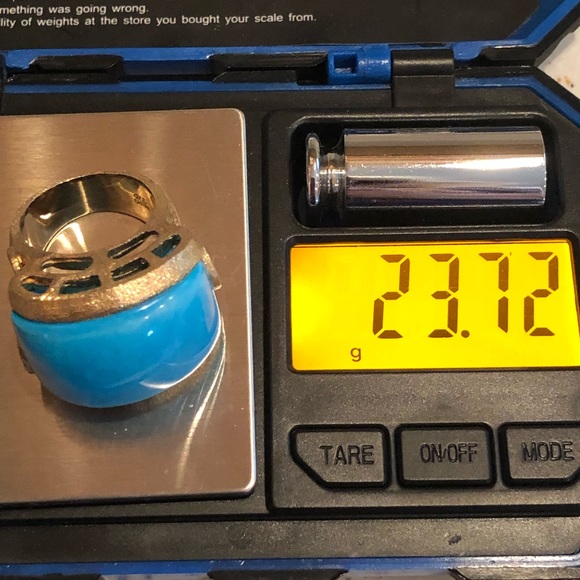 Blue Howlite Gold Statement Ring - Picture 13 of 15